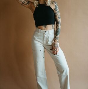 Women's Straight Leg Jeans - Cream